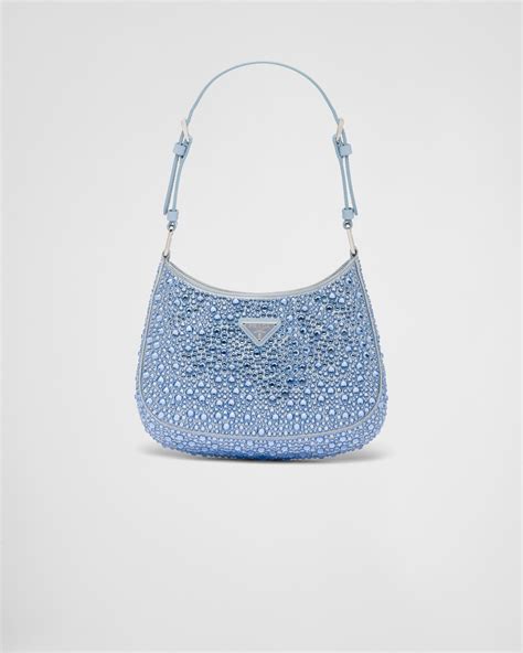 prada ribbon crystal bag blue|prada crystal bucket bag.